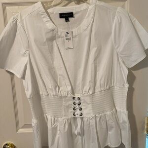 Plus size blouse cotton and spandex